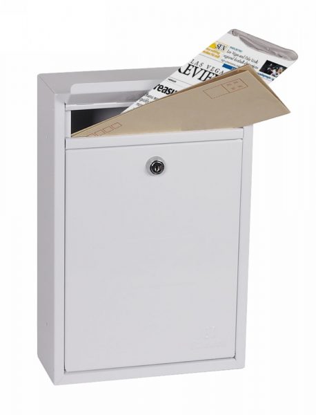 Phoenix Letra White Front Loading Mail Box